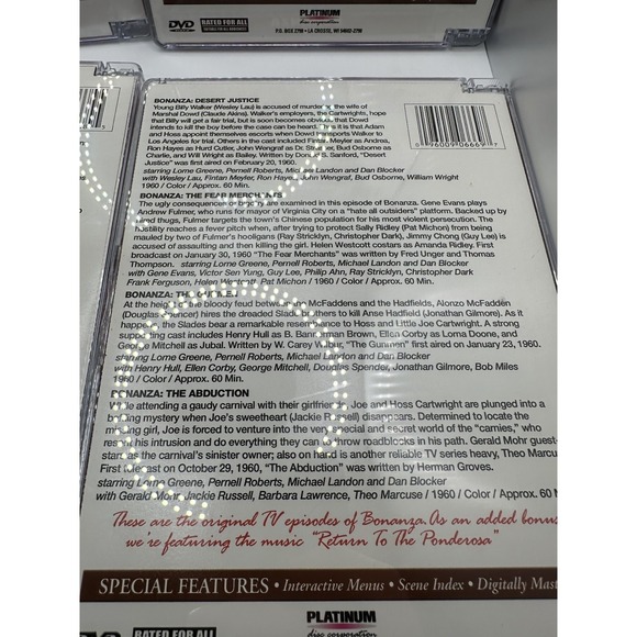 Bonanza TV Classics (DVD) 4 DVD set with 15 episodes - Lorne Greene Very Good - Picture 15 of 16